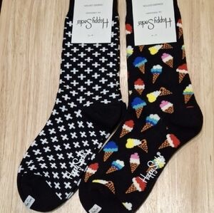 Black & White & Ice Cream Cone Happy Socks Bundle
